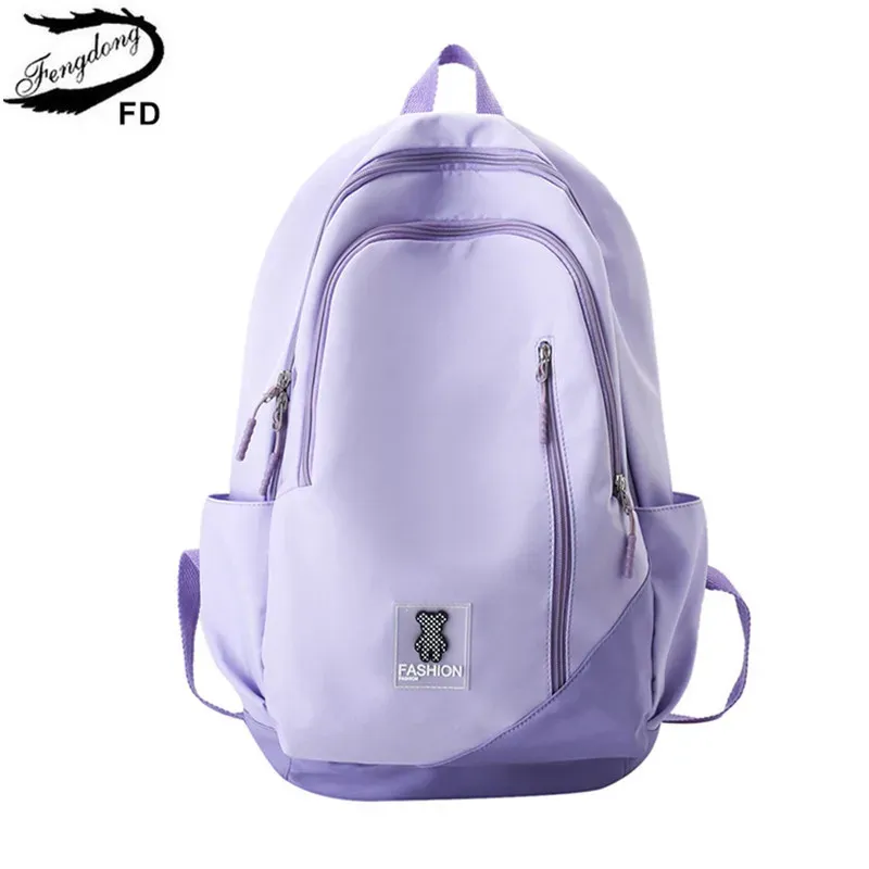 Bolsas de mochila de la escuela secundaria fengdong boba de libros de gran capacidad mochila ultra light mochila grande para niñas regalo