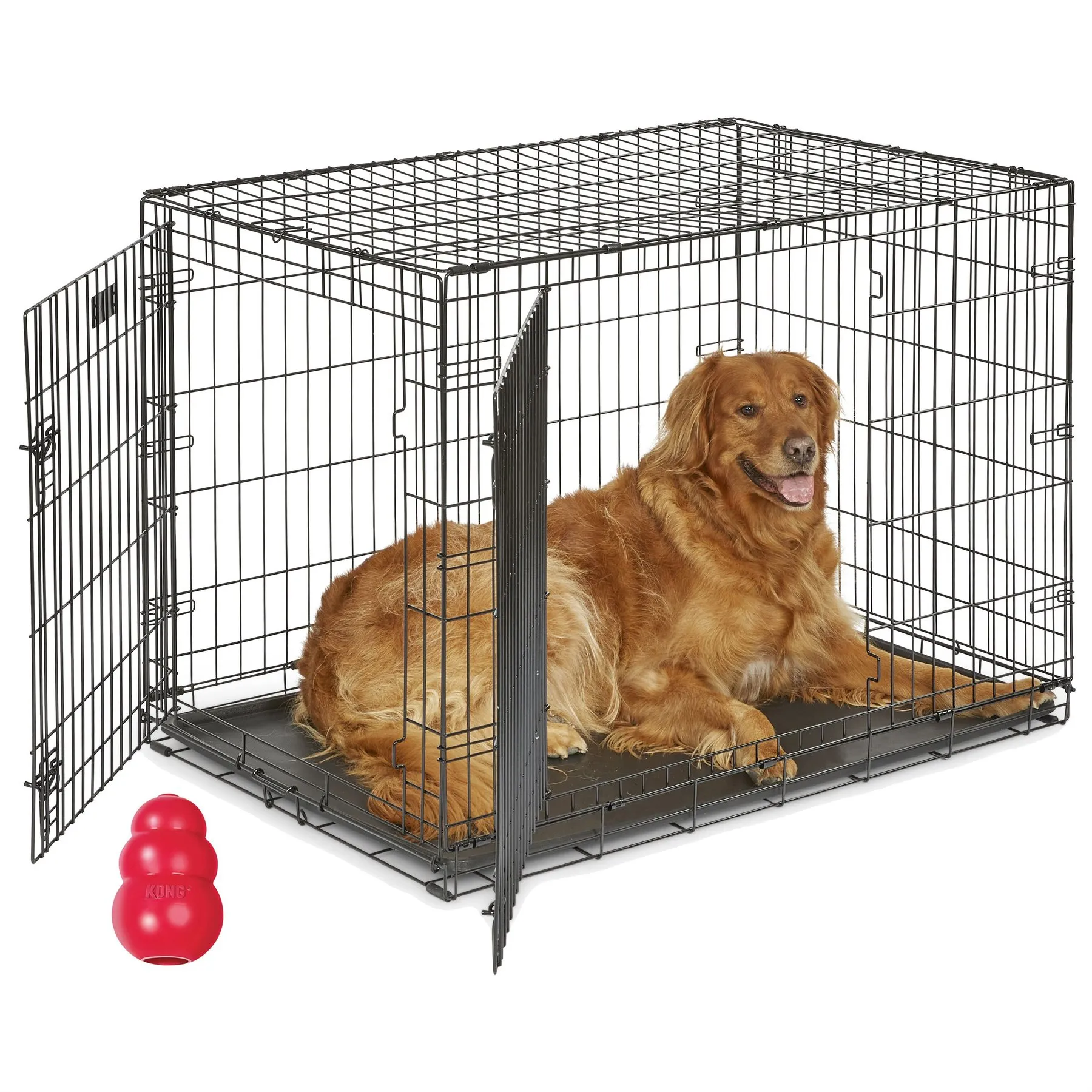 Portable Collapsible Dog Crate, Medium Foldable Dog Crate Double