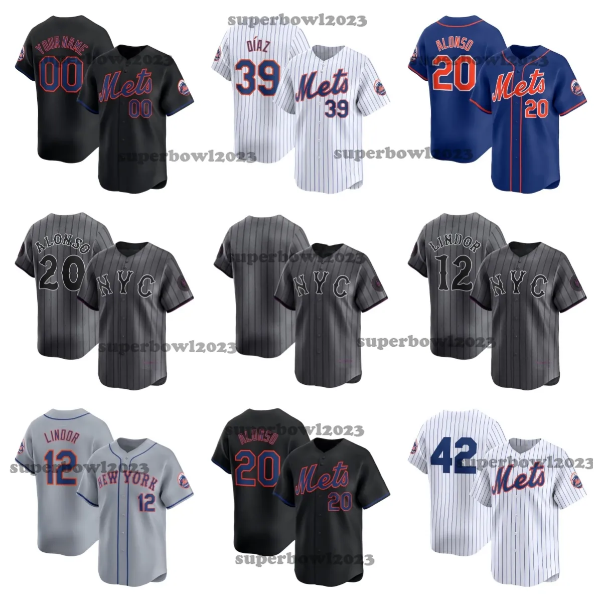 Mets 2024/25 City Connect Jersey Pete Alonso Brett Baty Daniel Vogelbach Brandon Nimmo Mark Vientos Jeff McNeil Francisco Lindor Francisco Alvarez Drew