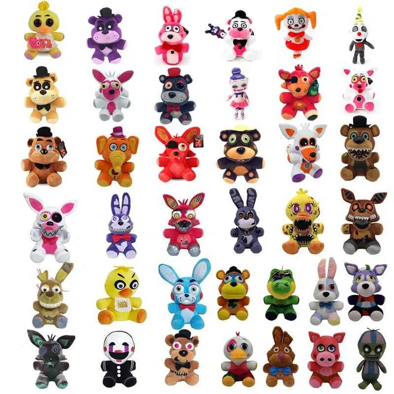 Poux en peluche 40 style 18-20cm FNAF Jouets en peluche cinq nuits à Freddy Bear Bonnie Chica Baby Ballora Foxy Plux de toys en peluche Cadeaux de poupée T240422