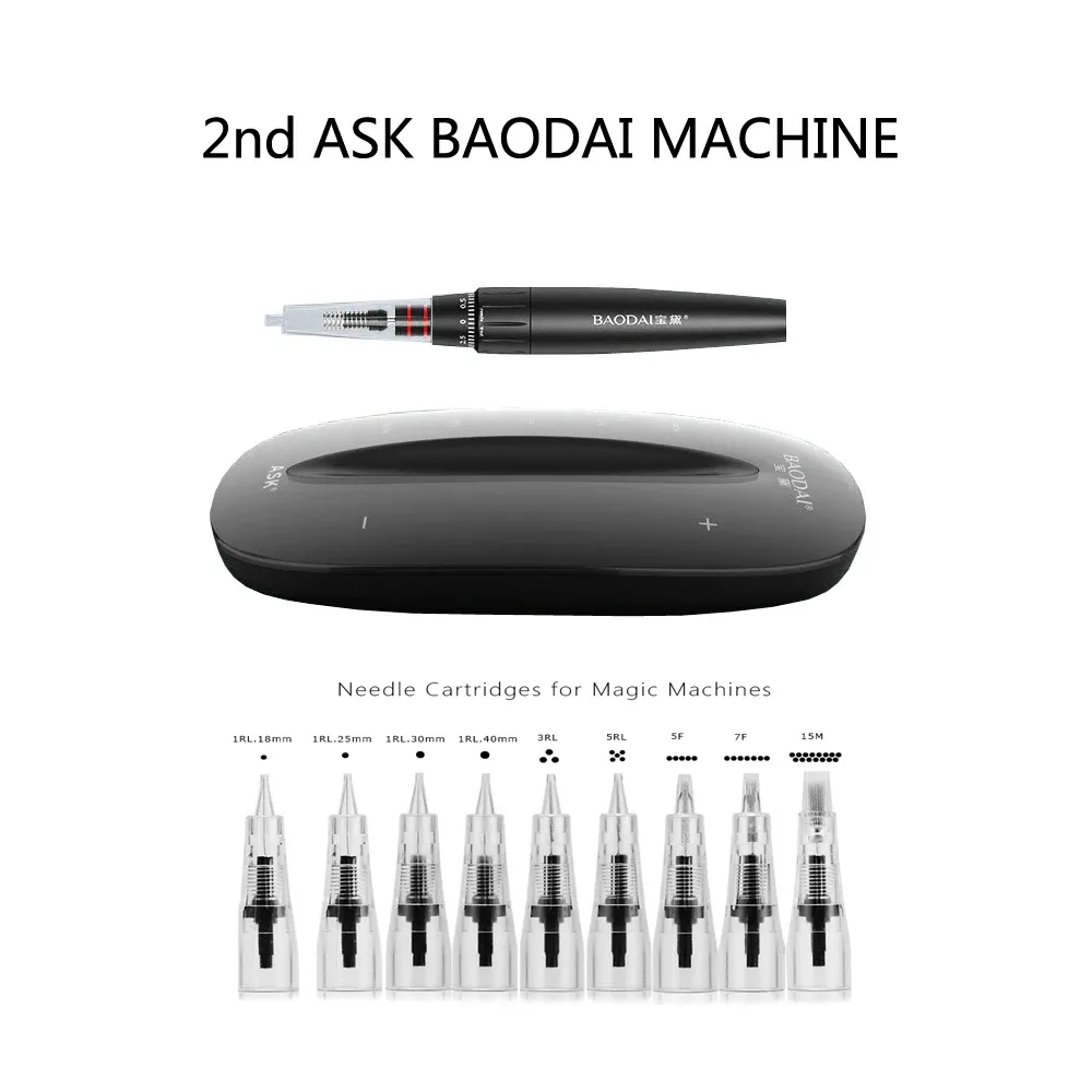 Maskin 2: a generationen Ask Baodai Professional Digital Tattoo Machine Permanent Makeup Machine Eyebrow Lip Pen Rotary Tattoo Gun