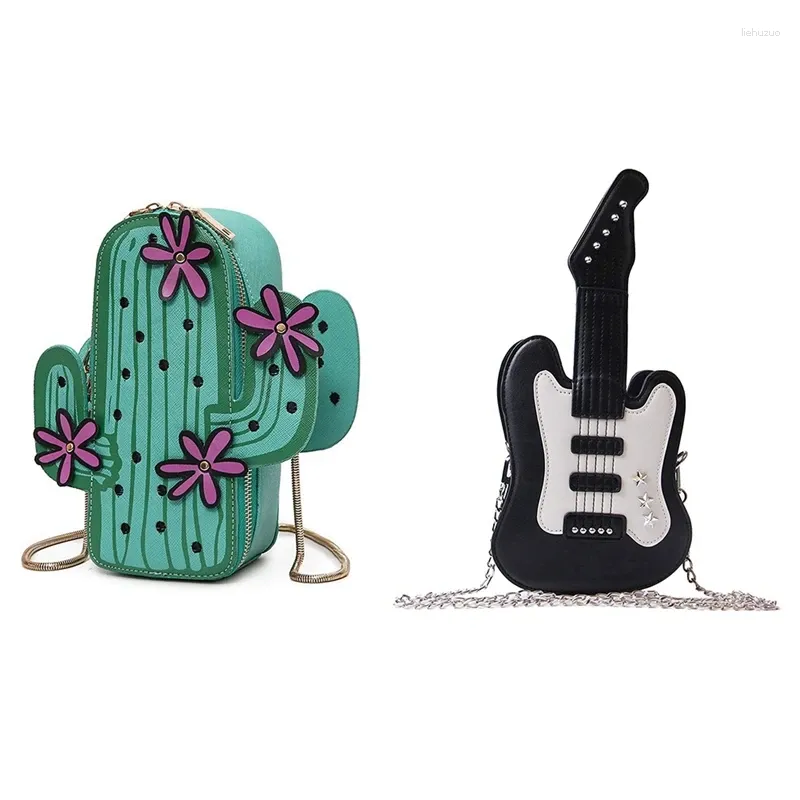 Sacca 1pcs Donne Cactus Shape PU Leather Mini Piano Music Tote PUNSA