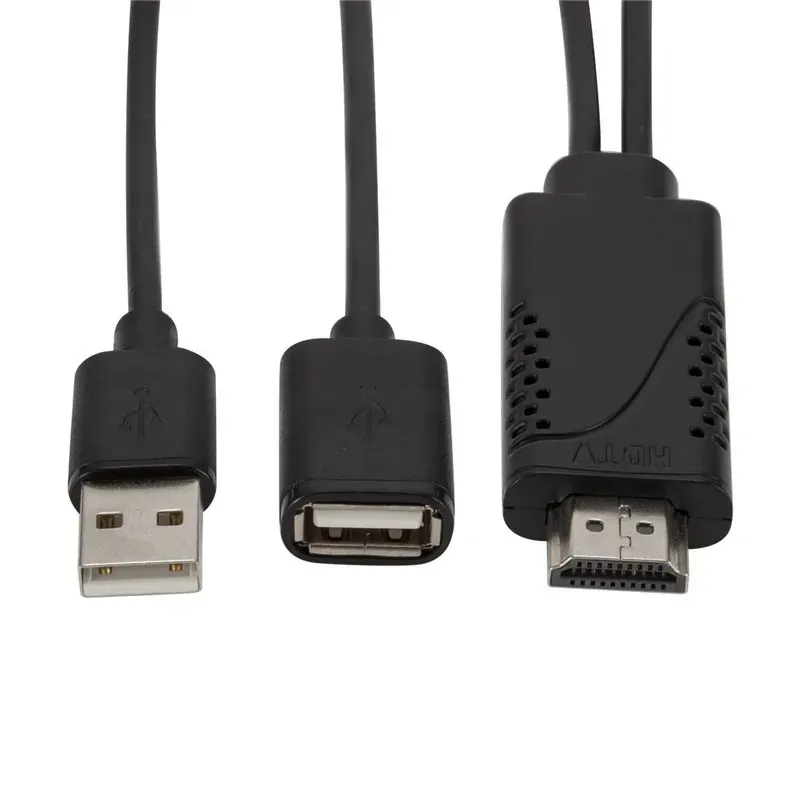 Nouvelle femelle USB Femelle USB à HDMI compatible masculin 1080p HDTV TV Digital Ad Adapter Cable Cordon de convertisseur de câble pour iOS Android pour USB Femme à