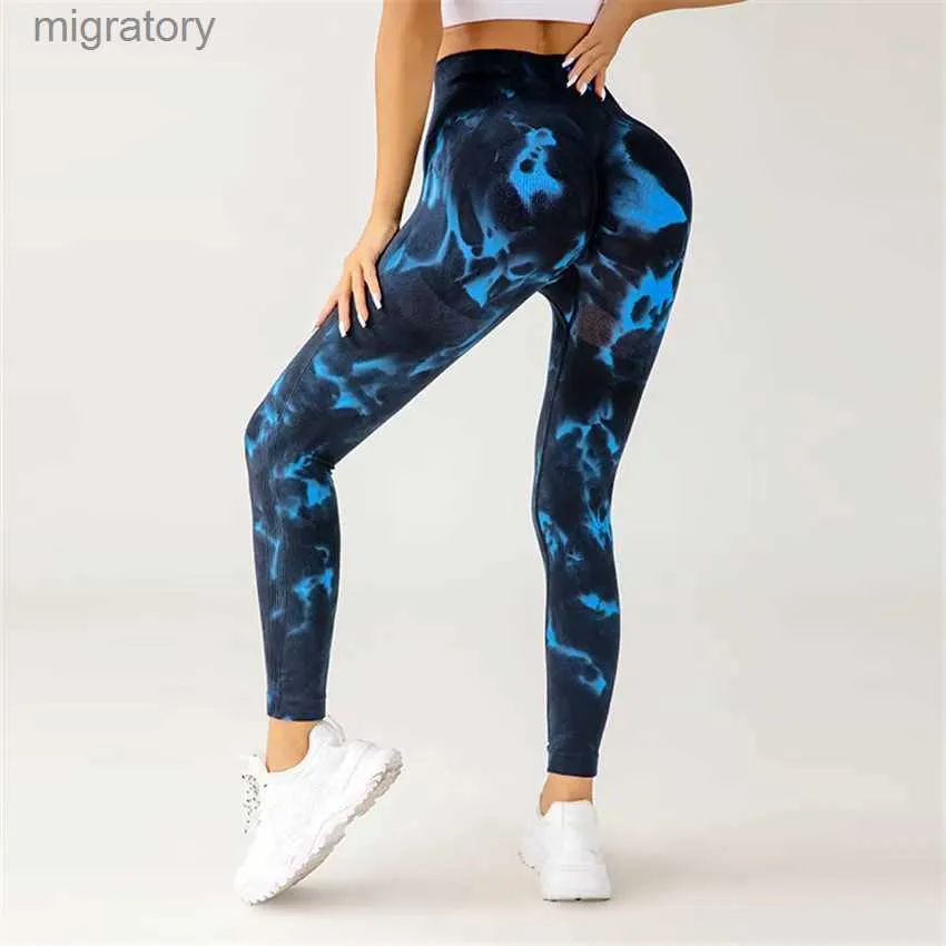 Suisses de survêtement féminines colorant d'août - Foot-up de taille féminine Push up pantalon sans couture pantalon de sport sexy