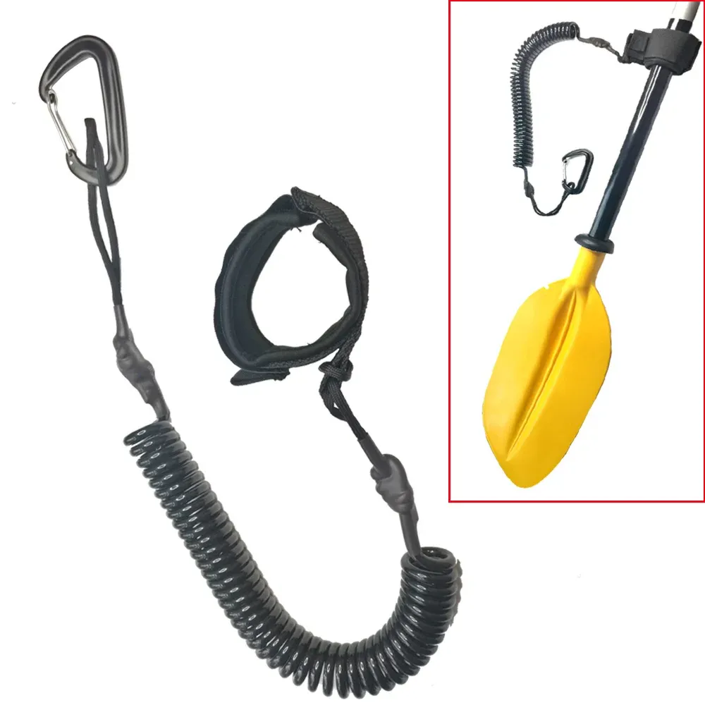 Accessories Kayak Canoe Paddle Leash Strap Clip Accessories Fishing Rod Leash with 12KN carabiner