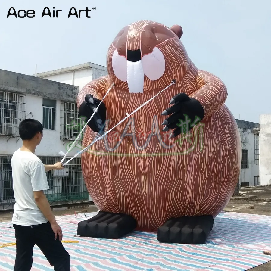 Toptan 4 metre yüksekliğinde dev şişme kunduz/şişme tekerlek fiber/şişelenebilir Amerikan kunduzu, Çin'de yapılan satılık ve reklamcılık için