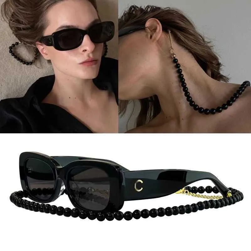ホットデザイナーの女性のためのサングラス眼鏡レディー5488ファッションオリジナルの高品質のグラス取り外し可能なパールチェーンサングラスオリジンボックス0W0K