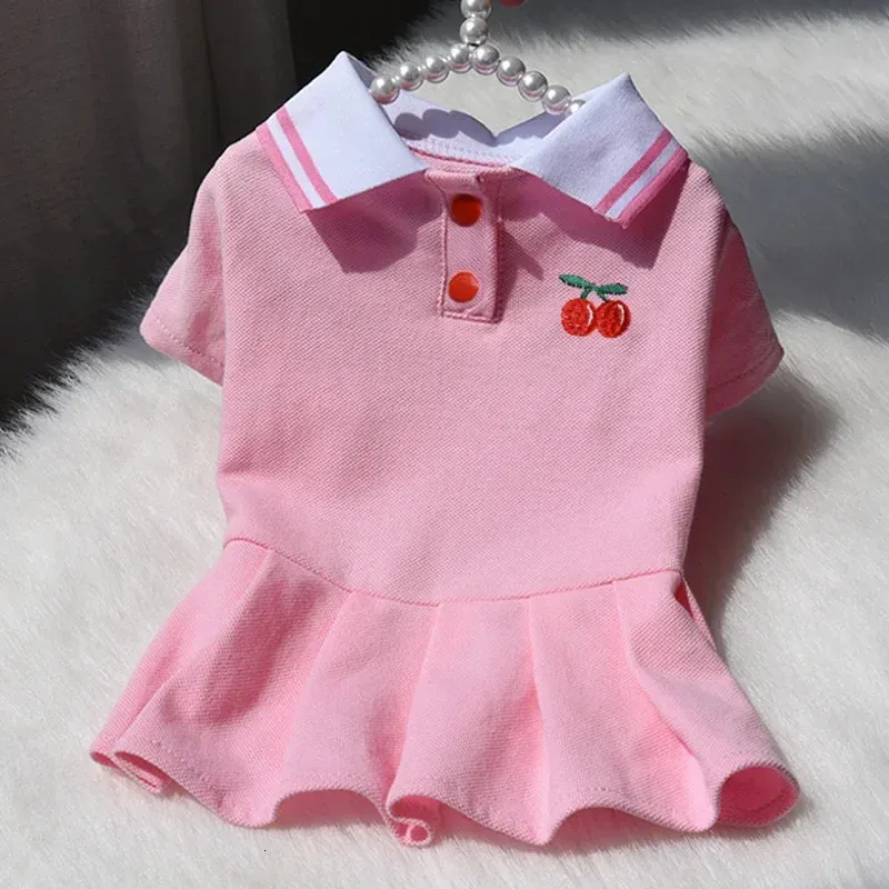 Spring Summer Dresses for Small Dogs Puppy Clothes Cute Polo Student Cat Skirt Dress Princess Dog Clothing vestido perro 240422