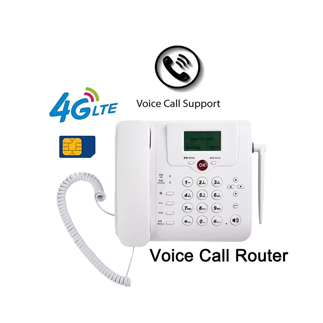 Routeurs 4G VoLTE WiFi Router Wireless Landline vocal Call Router Hotspot Broadband Téléphone fixe Téléphone sans fil de bureau avec fente SIM