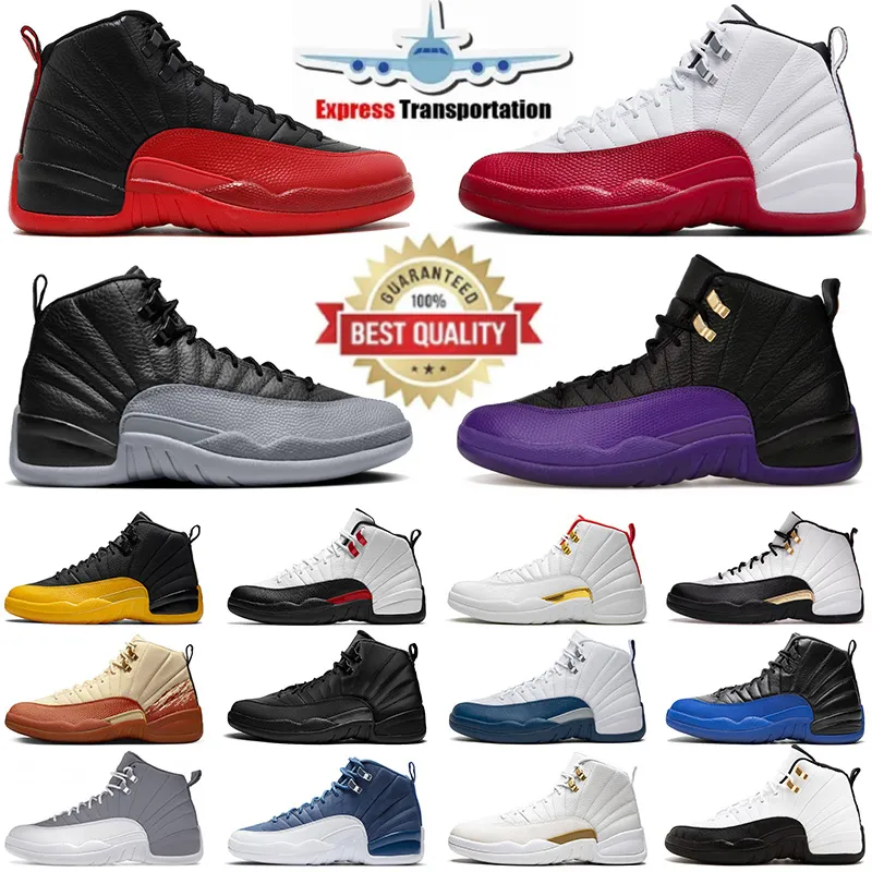 Jump Man 12 Basketball Shoes Men 12s Cherry Field Purple Wolf Grey Black Royalty Taxi Playoffs Stealth Reverse Flu Game Indigo Mens Trainers Outdoor Sports Sneakers