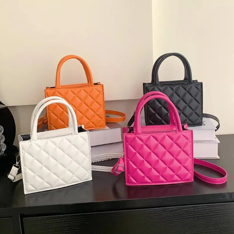 Evening Bags 2024 Fashion Women Crossbody Casual Zipper Rhombic Lattice Messenger Bag Solid Color Small Top-handle Should Purse Handbags