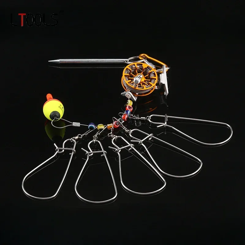 Accessories Fishing Lock Buckle with Reel Stainless Steel Live Fish Locks Belt Fishing Tackle Tools Stringer Floats Fishing Reel Accessories