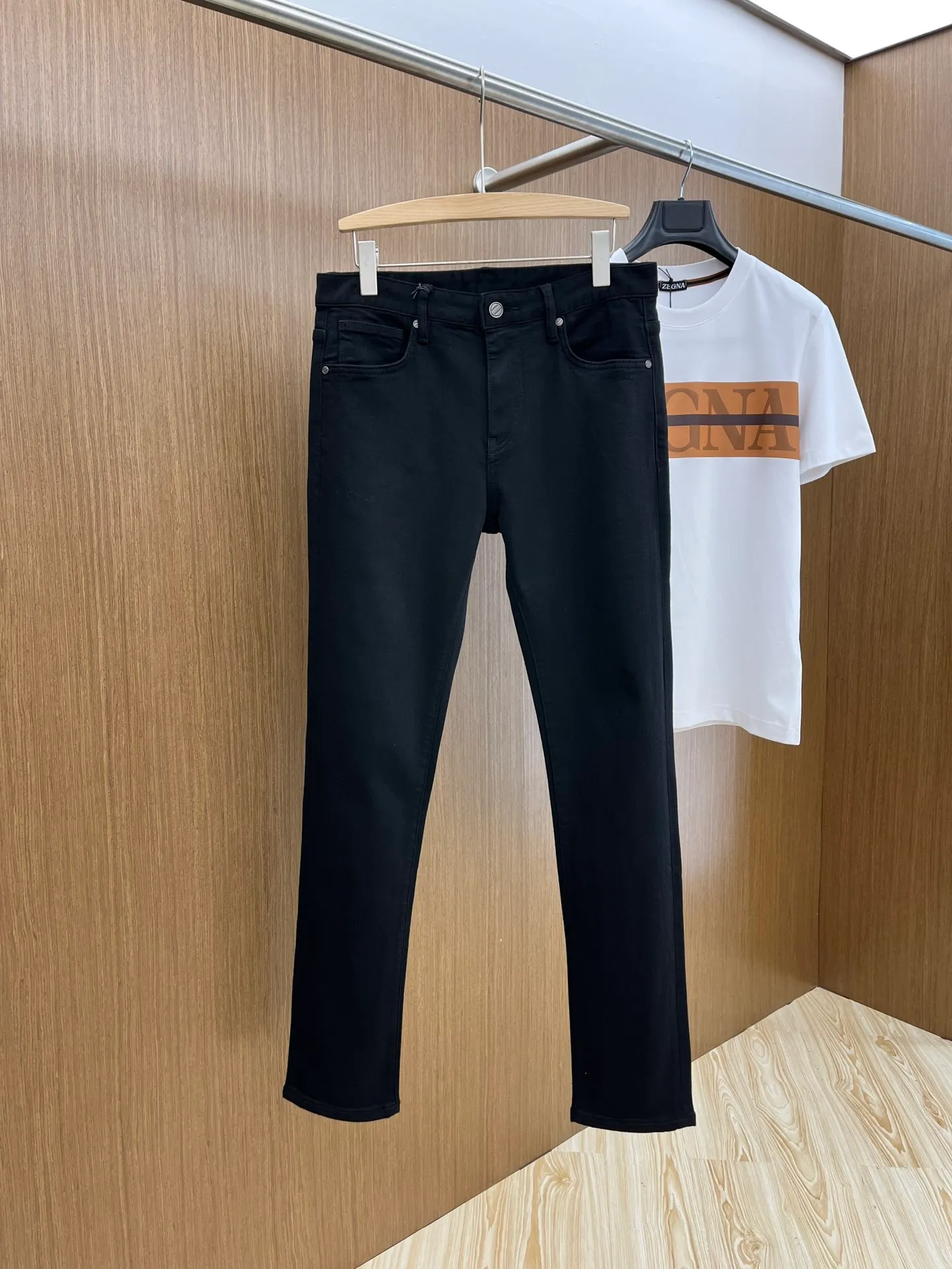 2024 Spring Autumn Remodery Letter Stampa con cerniera maschile jeans Bleached Lighted Man's Long Pants da uomo WCNZ104