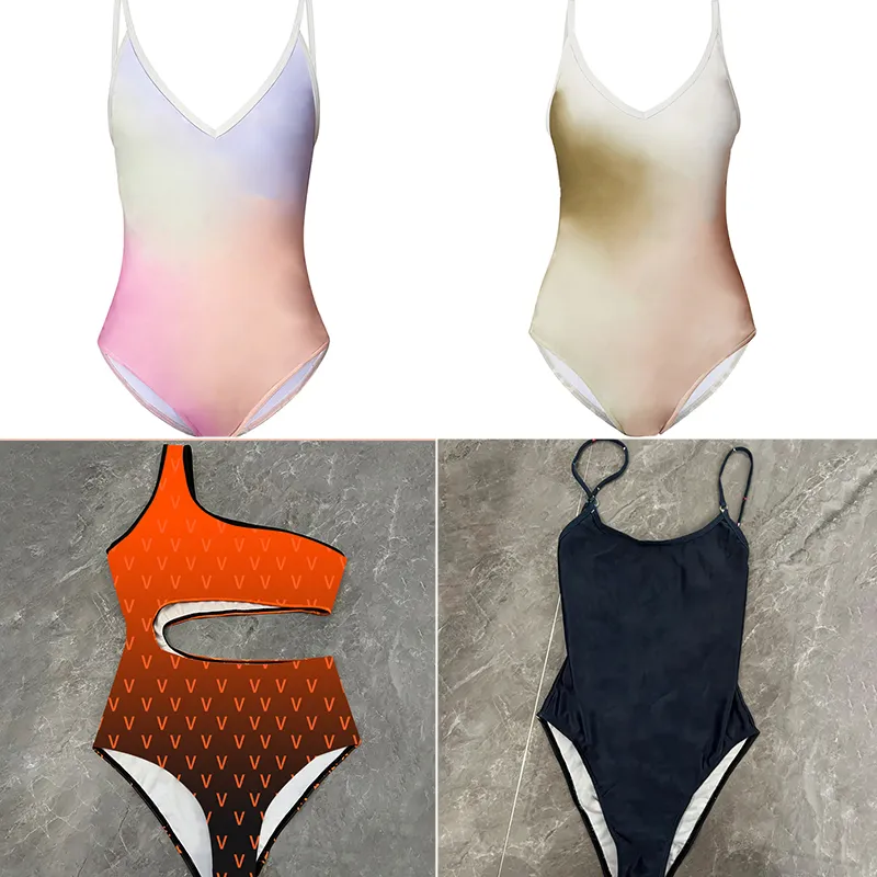 Designer kvinnor heta bikini set sexiga bokstäver ungdomsflickor monokini bandage badkläder klassisk baddräkt bodysuit damer en bit push up beach baddräkt strandkläder