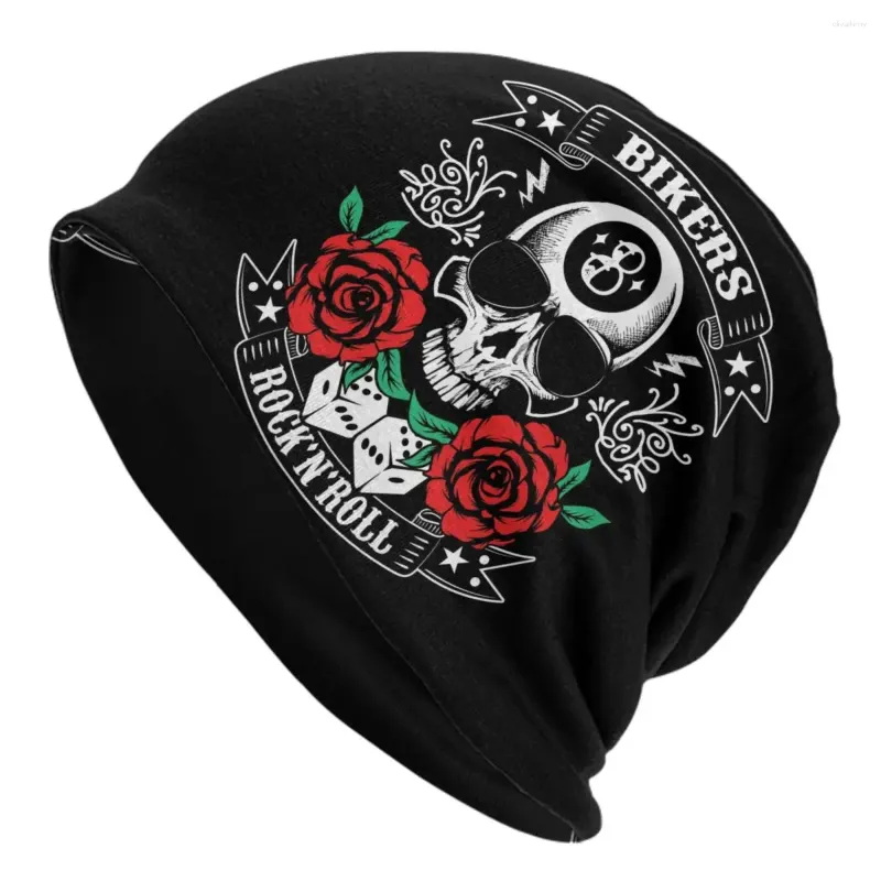 Berets Skull Rockabilly Bikers Retro Rockers Skullies Beanies Caps Streetwear Зимняя теплые вязаные шляпы взрослые унисекс капот