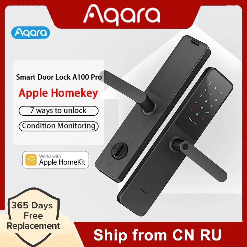 Control Aqara Smart Door Lock A100 Pro Zigbee Bluetooth 5.0 Apple Home Key Fingerprint Password Unlock Work with Homekit Aqara Home Siri