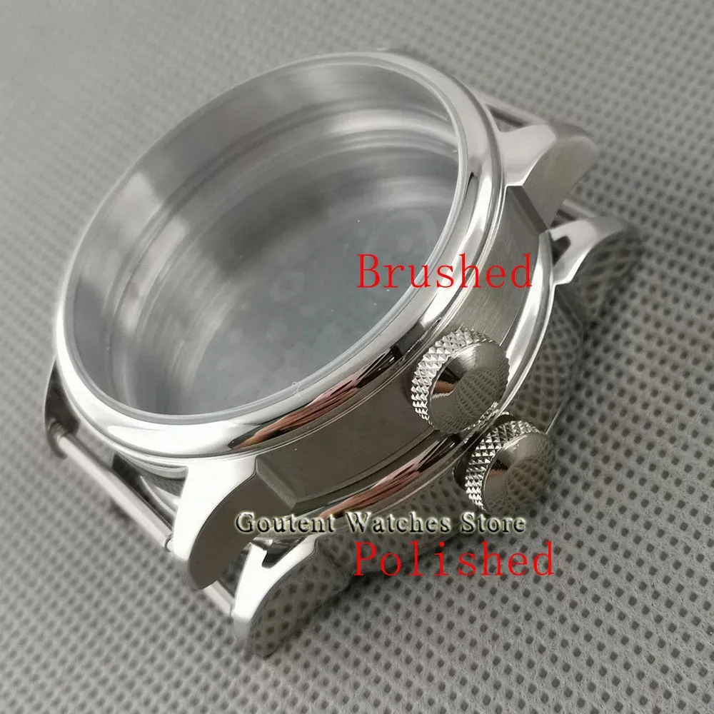 6497/6498 Seagull ST36 Mechanical Watch Shellに適したキット42mm磨かれた/ブラシ付き時計ケース