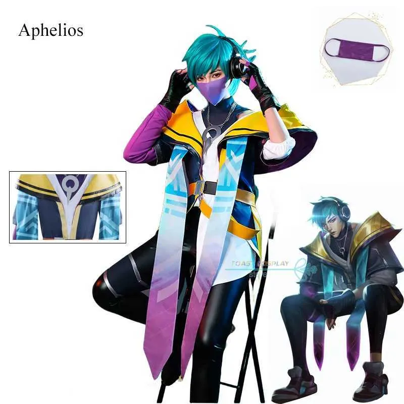 Anime kostümleri oyunu lol Aphelios cosplay heartstl Aphelios cosplay gel lol sadık oyunun silahı acg coming parti rolü y240422
