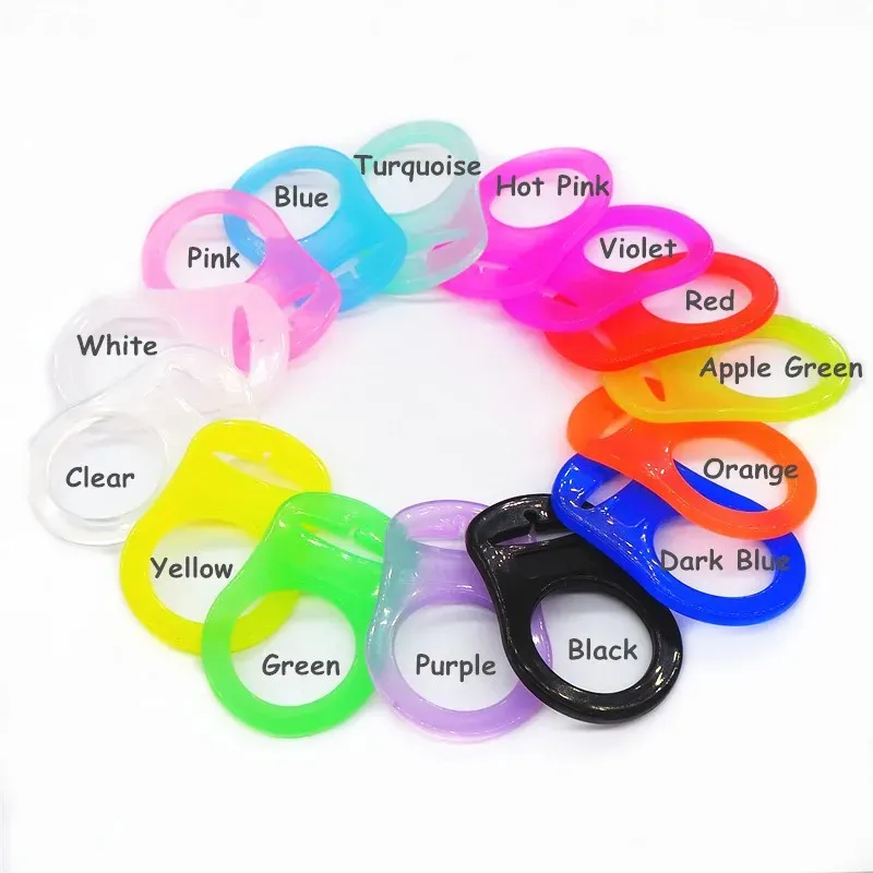 Koraliki Chenkai 100pcs Clear silikonowa mama Pierścień DIY Baby Pacifier Manekin Uchwyt Adapter Pierścień Adaptera do Nuk Toy Food Grade BPA za darmo