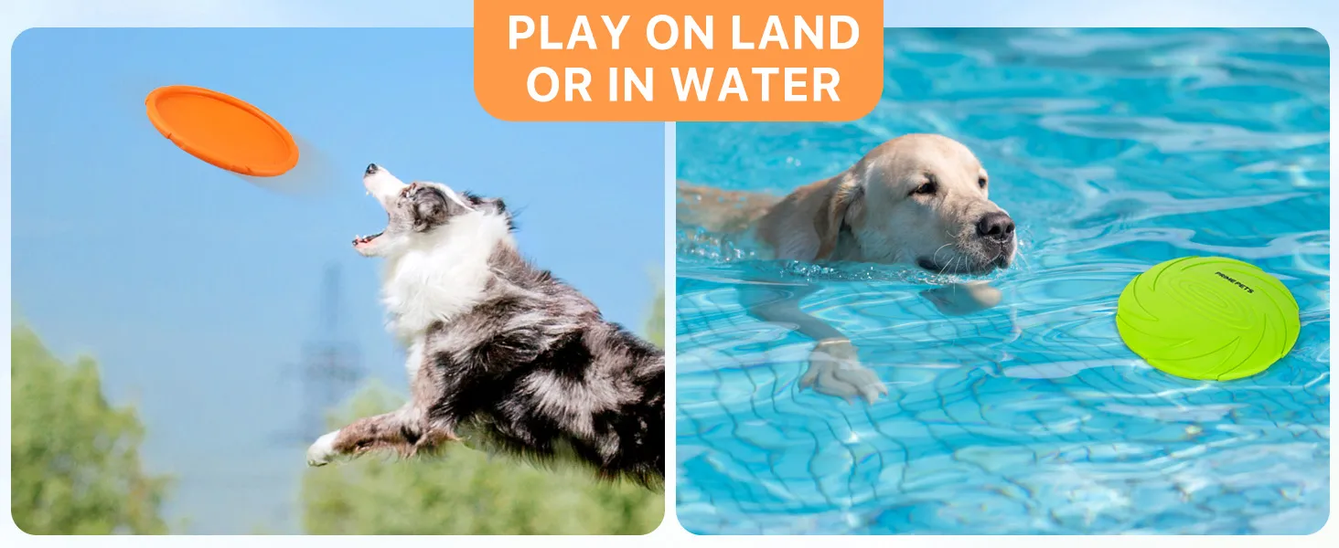 Durable Dog Flying Disc 2-Pack: 7 Inch Floating Water Toy for Beach ...