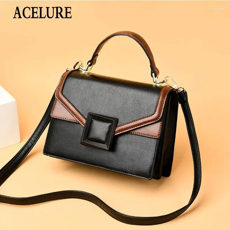 Shoulder Bags ACELURE Solid Color Hard PU Leather Crossbody Bag For Women Mini Small Shopping Handbags Purse Ladies Messenger