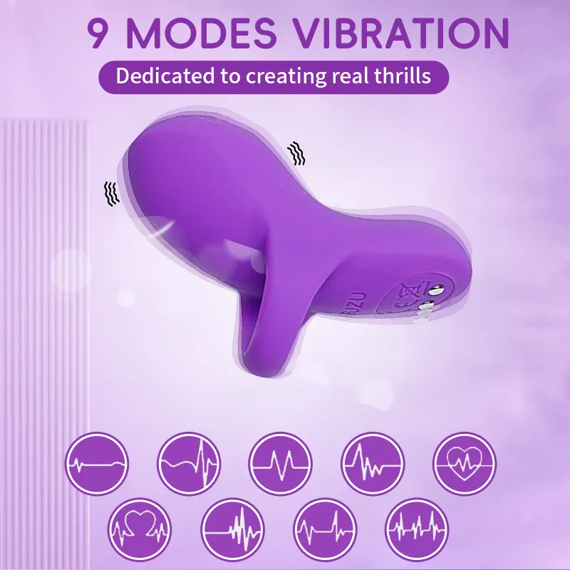 Finger Vibrator, Bullet Vibrator G-Spot Finger Vibrator, Finger Massager Masturbator Vagina Stimulator with 9 Modes, Dildo Sex Toys for Women