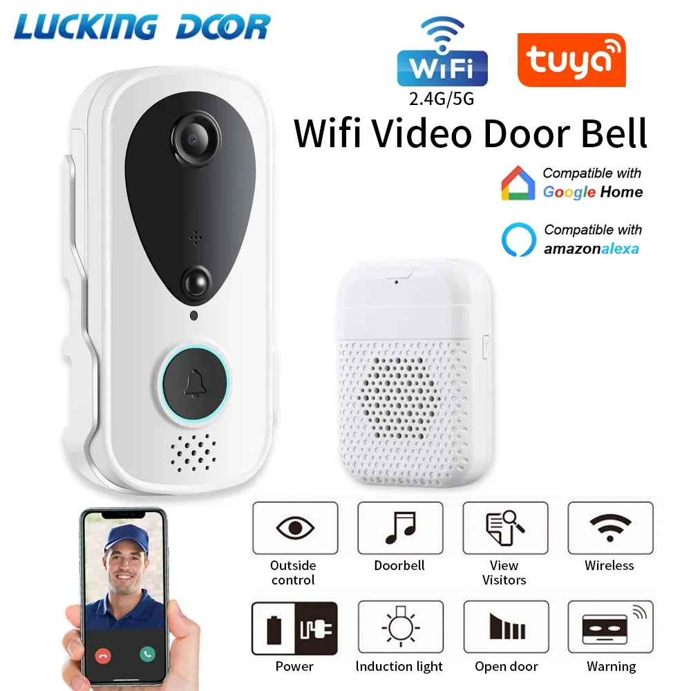 CONTRÔLE 1080P TUYA SMART VIDEO DOOR DOOR 2.4G 5G WIFI VIDEO SANSE COMPOME PORTHE PORTHOT DE SÉCURITÉ PROTECTION DE SÉCURITÉ APPARTE