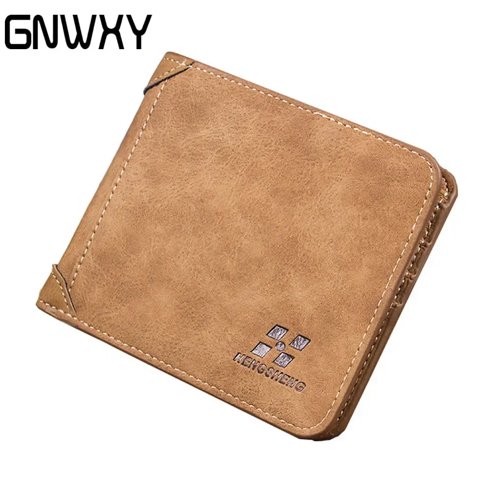 Wallets Retro Pu Leather Men's Wallet, High Quality Soft Leather Small Wallet, Thin Solid Color Jacket