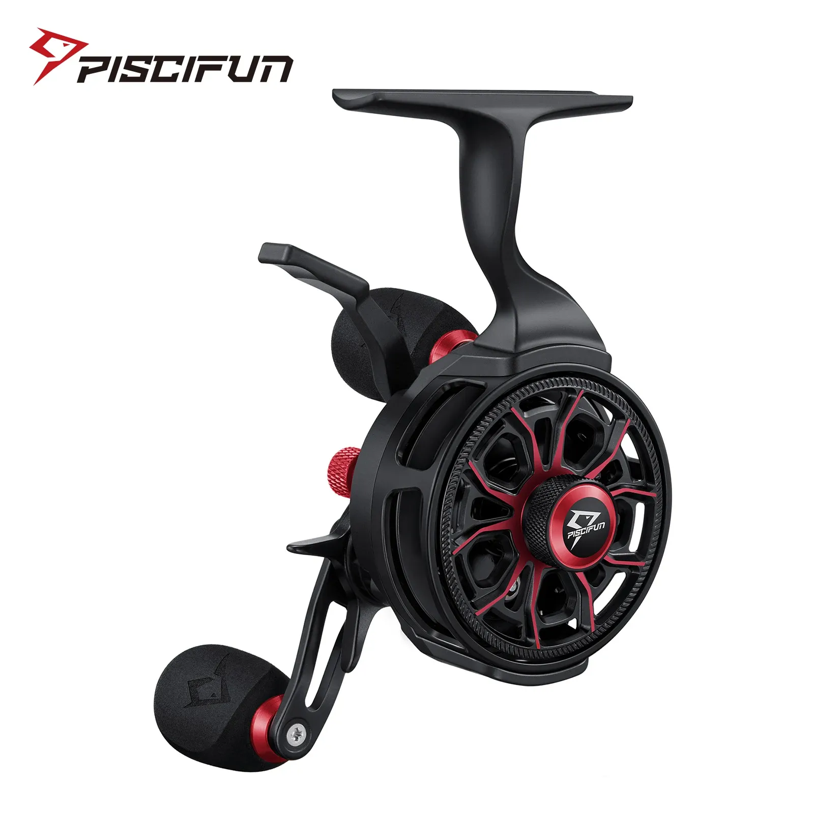 アクセサリーPISCIFUN ICX Carbon Ice Fishing Reels 3.2：1高速フリーフォールデュアルモードトリガー8+1シールドBBスムースマグネティックウィンターリール