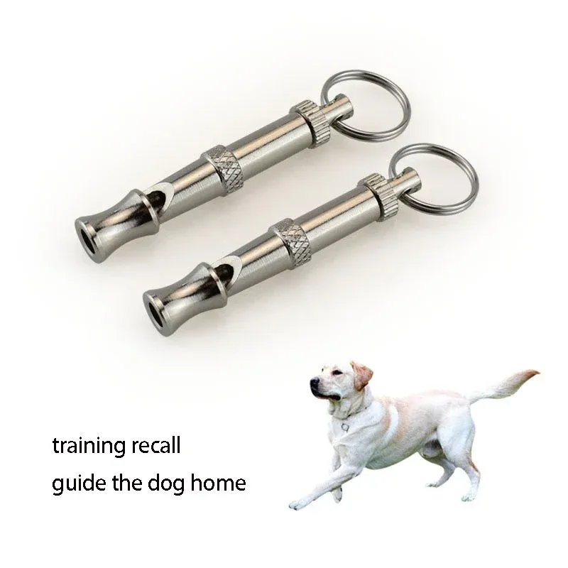 Whistles hondentrainingen Whistle Dog Obedience Whistle Stop Stop Barking Training Silver Whistle Silent Sound Training Whistle Pet Levers Nieuw