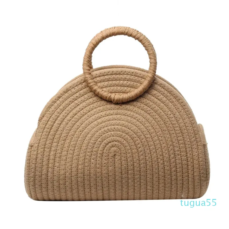 2024 Basket Bag Tote Bags Straw Handheld Grass Woven with Large Capacity Handmade Woven for Women Handbag Fashion Beach Resort