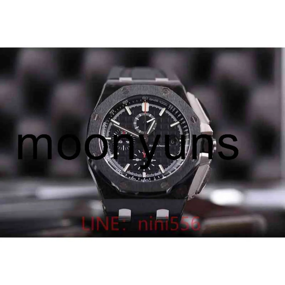 Audemar Pigeut Audemar Watch Watch Luxury for Men Mechanical Watches JF Offshore International 26400 Carbon Fibre Man Clock Automatic Temping Orologio Swiss Sport Sport Wris