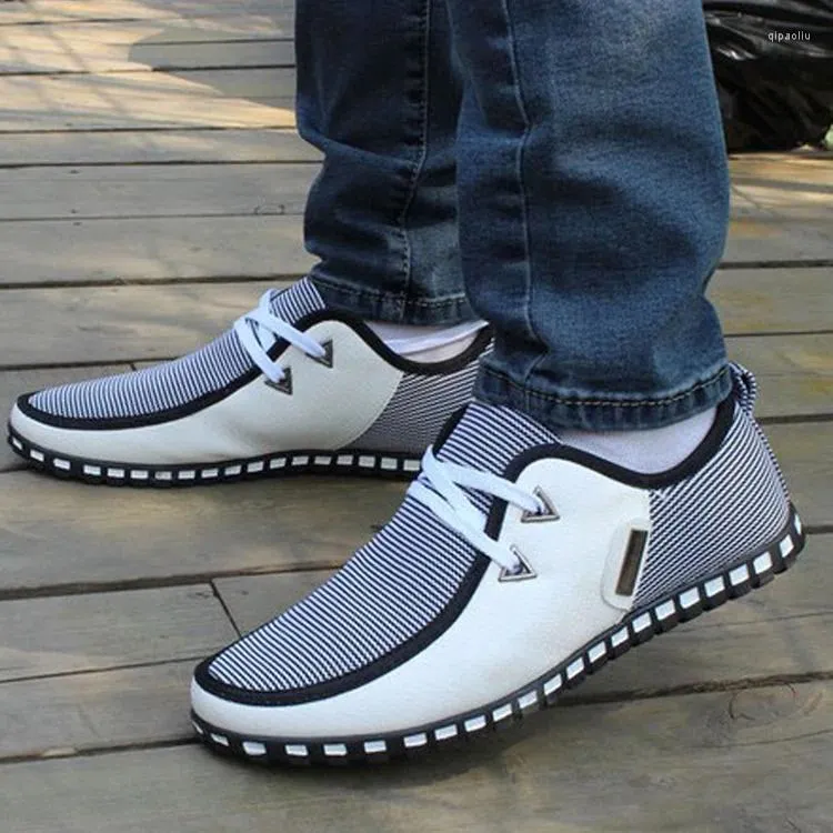 Casual Shoes Fashion High Top Men Leather For Autumn Winter Male Footwear Flats Lace-Up Breathable