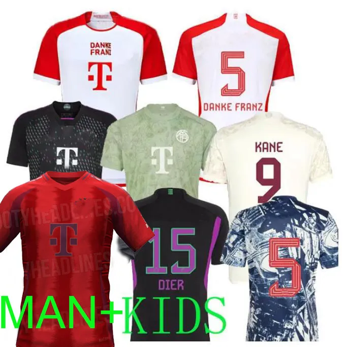 23 24 de Ligt Kane 9 Soccer Jerseys Sane Bayern First någonsin München Danke Franz Gnabry Coman Dier Davies Kimmich Football Shirt Special Women Away Kids 5 Uniforms Minjae 3