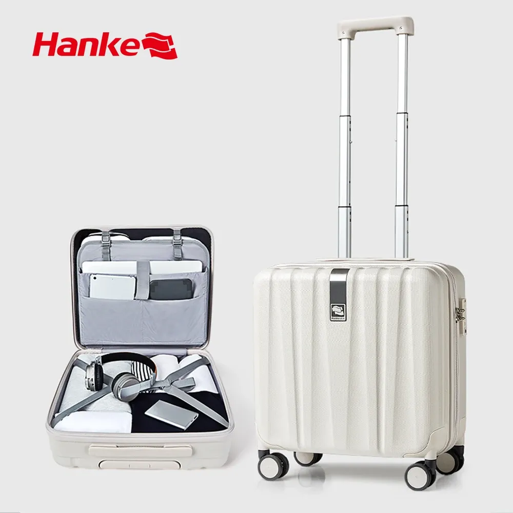 Carry-ons Hanke Business 14 inch onderzee koffer 16 inch draagteken aan bagage onderzeeënt harde schaal 100% pc spinner wielen instappen