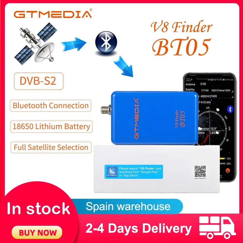 Récepteurs GTMedia V8 Finder BT05 BT03 Finder DVBS2 Satellite Finder mieux que WS6933 WS6906 BT Satellite Finder Bluetooth Connection