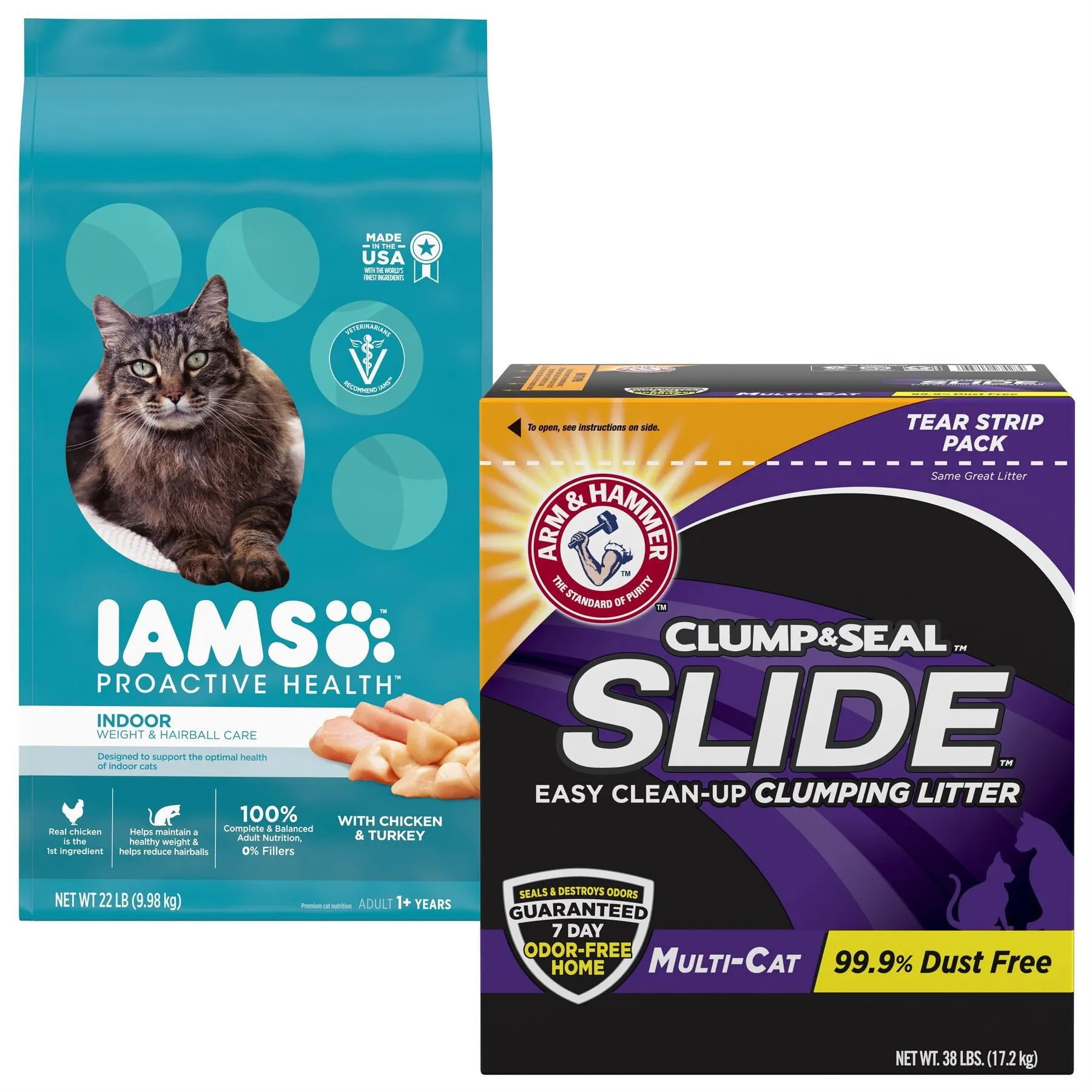 Indoor Adult Cat Food Clumping Litter Combo Weight Hairball