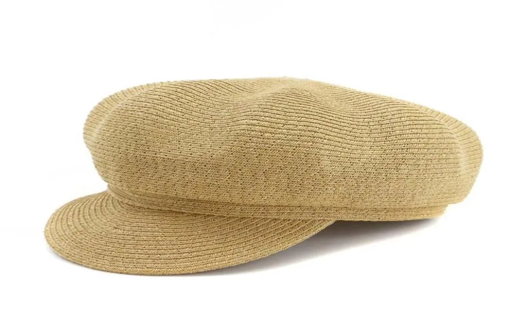 2019 Trendy dames papier stro krantenjongens caps lente zomer buiten zonbeveiliging pet dame ademende achthoekige vizier cap sunhat9339419