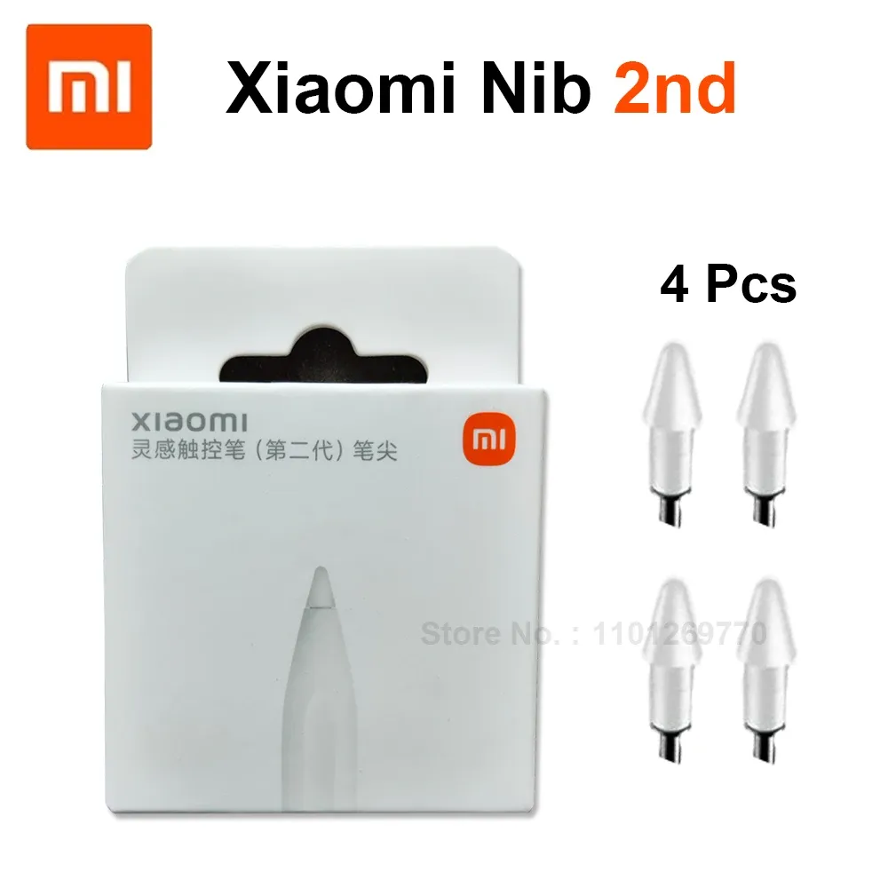 Klavyeler 4pcs Orijinal Xiaomi Akıllı Kalem 2 NIB 2nd Xiaomi Mi Pad 5 6 Pro Tablet Stylus Pen 2 Beyaz Yedek Nib Manyetik Uçun Değiştirin