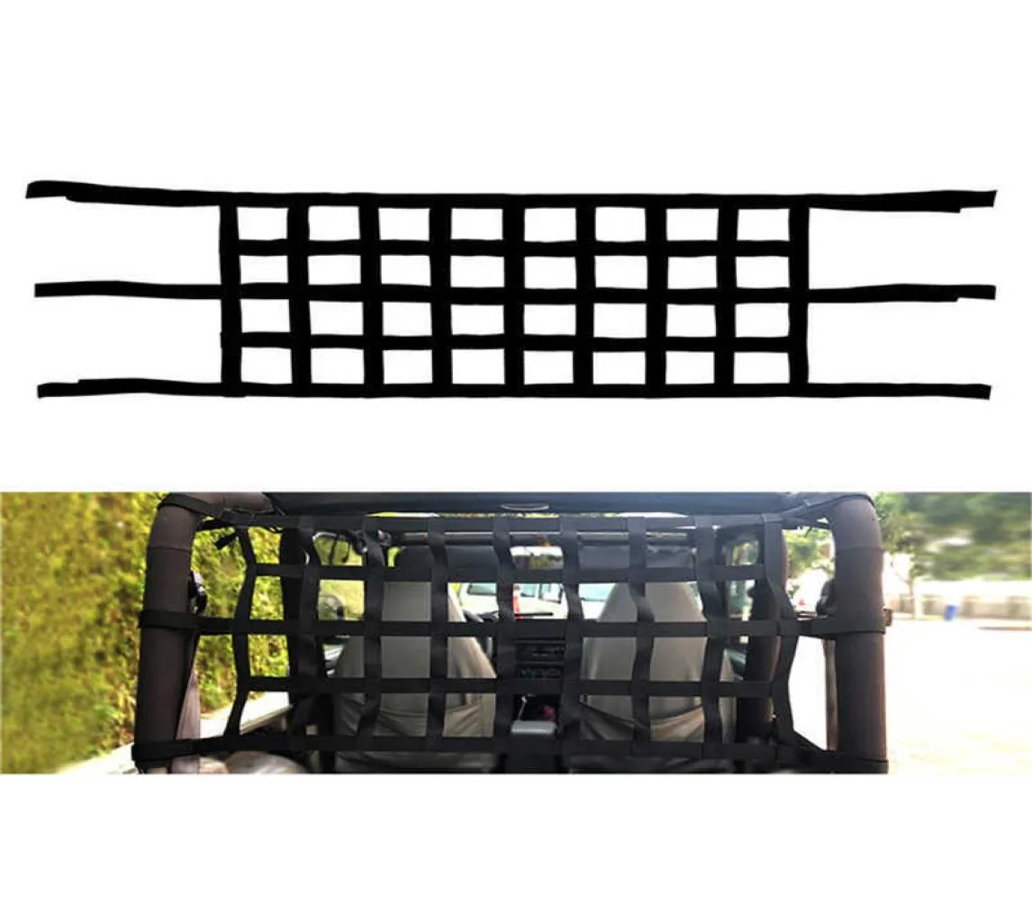 Elasticità dell'auto Elasticità pesante Mesh Cargo Net Auto Roof Net Hammockroof Auto Auto Auto Cargo Sun Shade Solde per Wrangler JK 07188373400