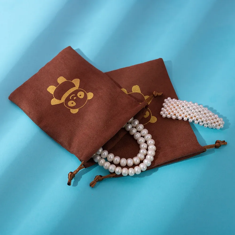 Halsband smycken påsar Anpassad sammet dragkastpås lämplig för jul halloween fest bröllop dekoration örhänge halsband lagring