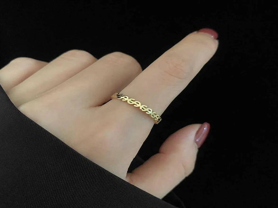 INS Fashion Women Finger Rings Женский золотой цвет из нержавеющей стали Кольцо высокого качества ювелирные украшения Anillos Mujer H106253776