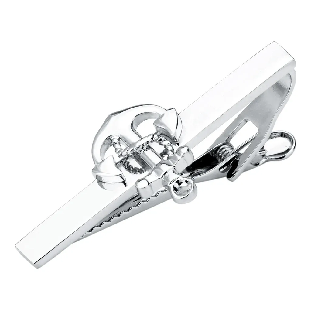 Länkar 2023 Rostfritt stål Metal Minimalist Lavalier Men's Tie Clip Cufflinks Anchor Pin Tie Clip