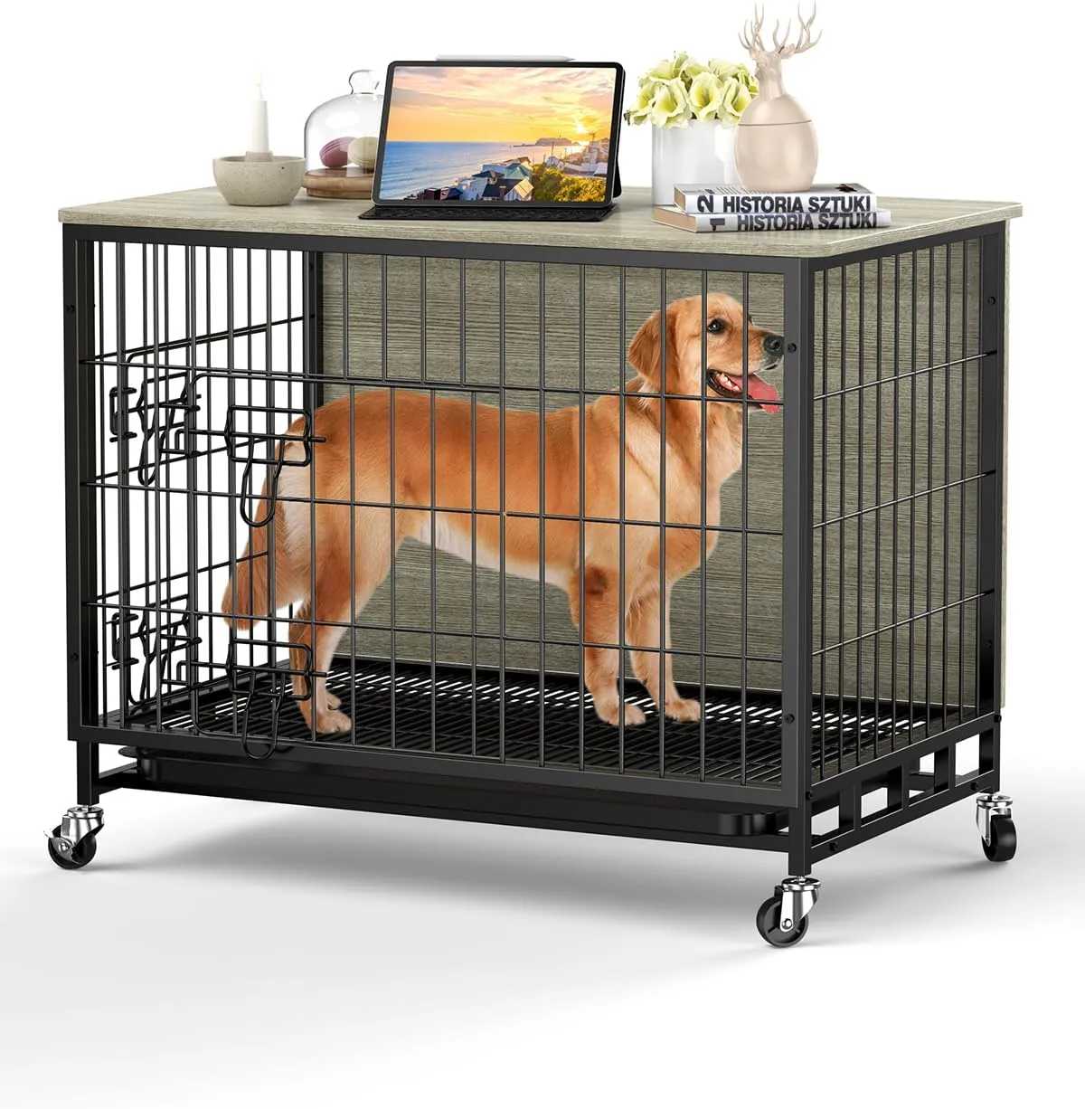 Pet Supplies 54 Inch Dog Crate Dog Cage Furniture: Inch Wooden
