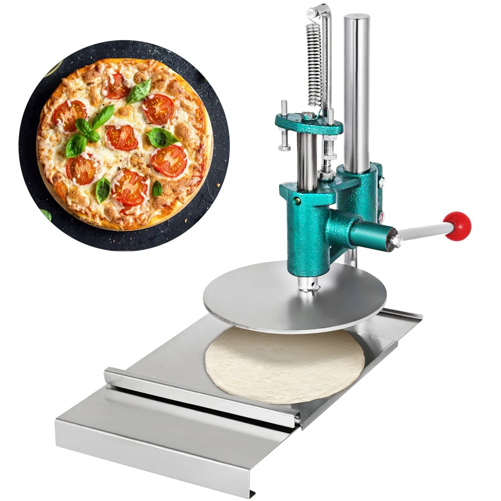 Makers 7.8in Manual Pizza Dough Press Machine Home Home Big Roller Sheeter Pasta Maker Pastry Platting Presser Kitchen Appliance