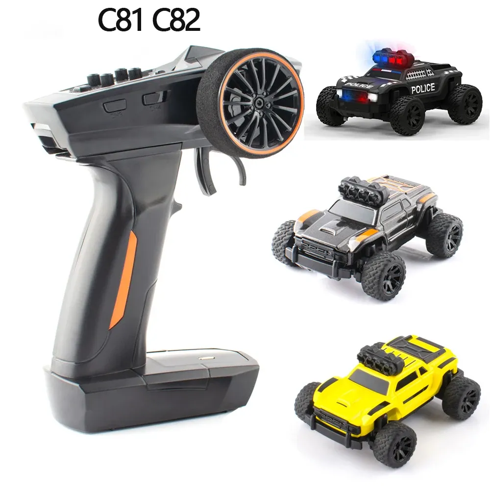 Carro turbo de carro 1:76 C81 C82 RC Truck Car Mini Toy de carro RTR proporcional com Lights Cool Lights para crianças e adultos Presente