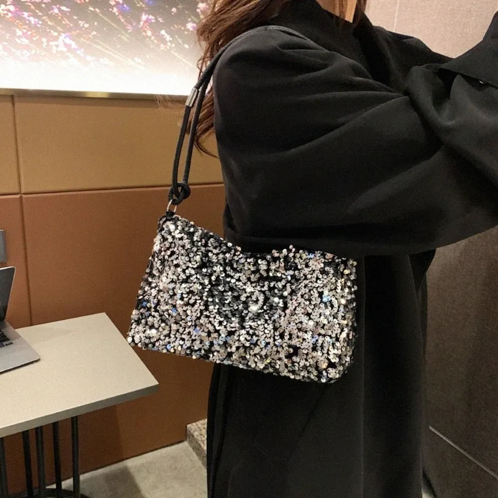 Bolsa de embreagem de noite de lantejoulas brilhantes para mulheres, bolsas de casamento, bolsa fêmea de ombro feminino ombro de crossbody saco x2pa#