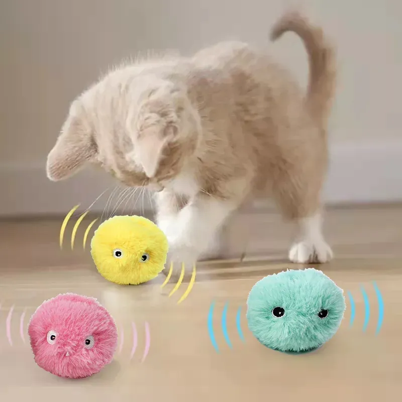 Toys Smart Cat Toys Interactive Ball Plush Electric Catnip Training Toy Kitten Touch