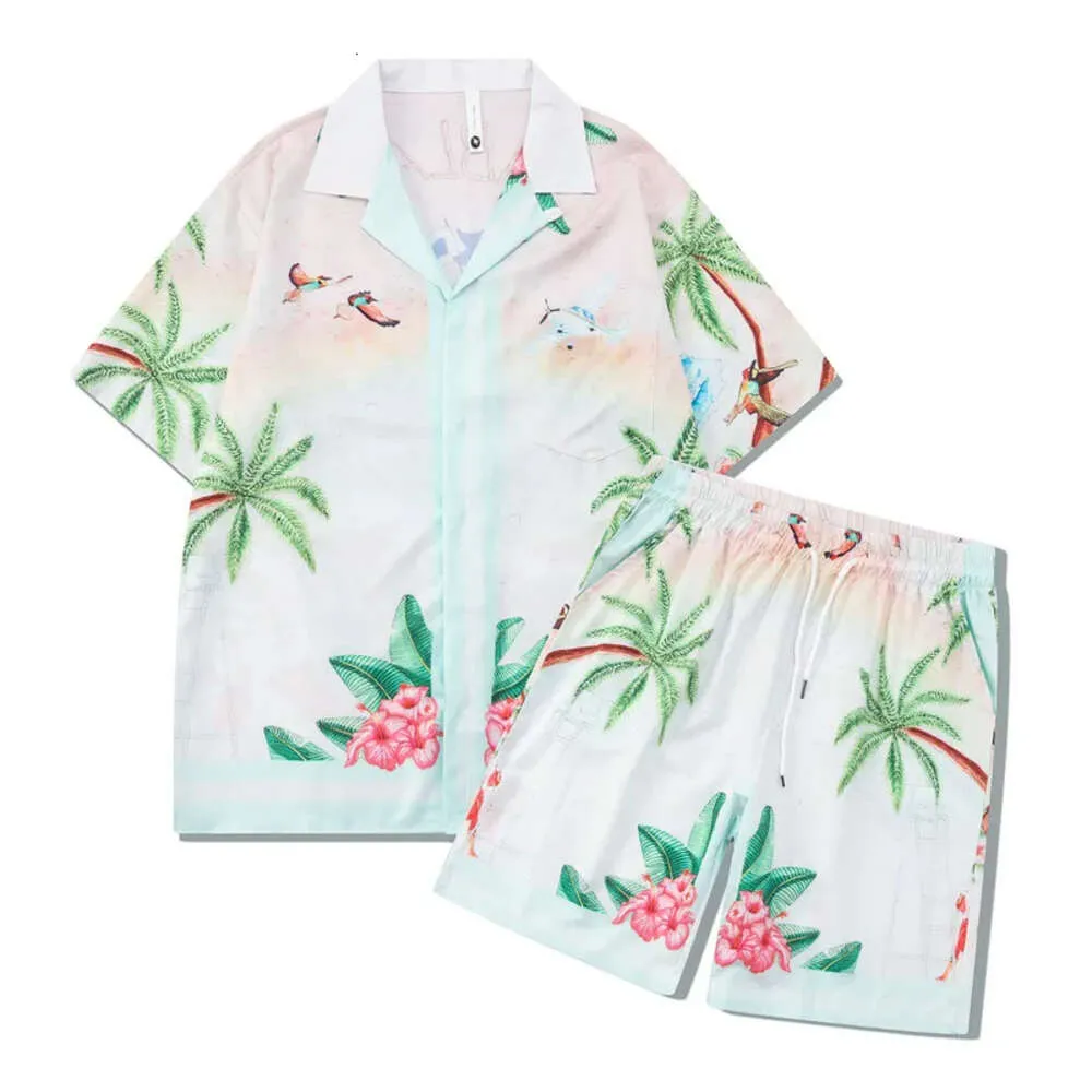Designer Casa Short Set Shirt Tees Fashion Y2K Suit Mens Nieuwe Aankomst 2024 Casual losse korte mouw T -shirts Korte tee Beach Shorts Summer Swim Cloths FZ2404222