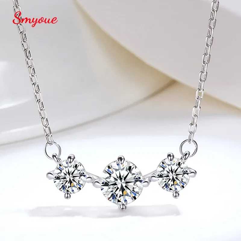 Necklaces Smyoue 1.7/2CTTW Moissanite Pendant for Women Party Sparkling Diamond Test Past Necklace with Certificate S925 Sterling Silver